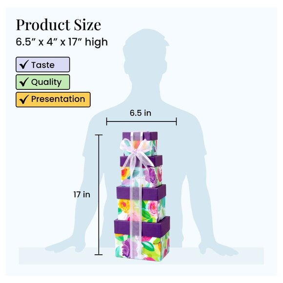 Broadway Basketeers Valentine’s Day Cake Chocolate Treats Gift Box Tower - Picture 5 of 6